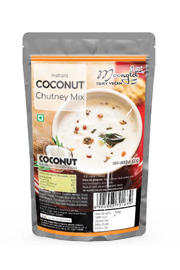 Moonglet - Instant Coconut Chutney Mix | 300g (3 Packs of 100g Each)